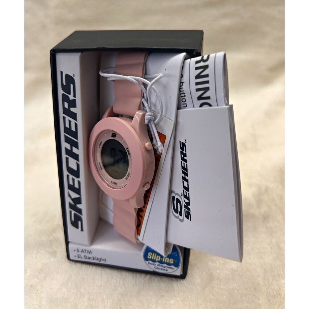 Skechers Slip-ins Pink Digital Quartz Wristwatch 50m Backlight w/ Box Manual